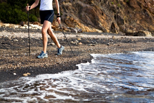 beach nordic walking